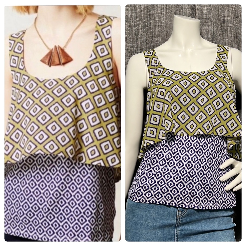NWOT Anthropologie Meadow Rue Throughway Layered Popover Sleeveless Top XS